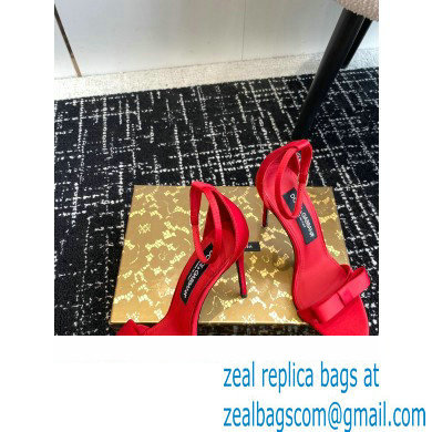 Dolce  &  Gabbana Heel 10cm Satin Sandals Red 2024